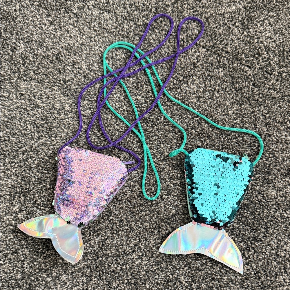 Mermaid Sequin Kids Purse - Purple and Blue-green